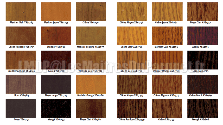 Nuancier teinte parquet