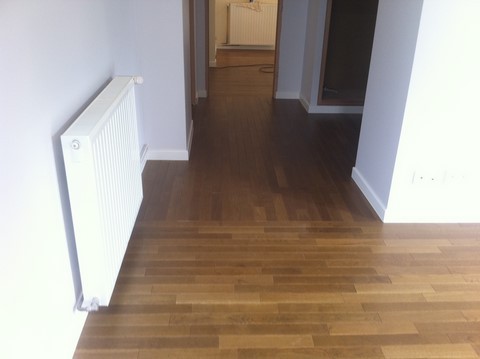 Pose de parquet collé et réalisation d'un escalier en parquet